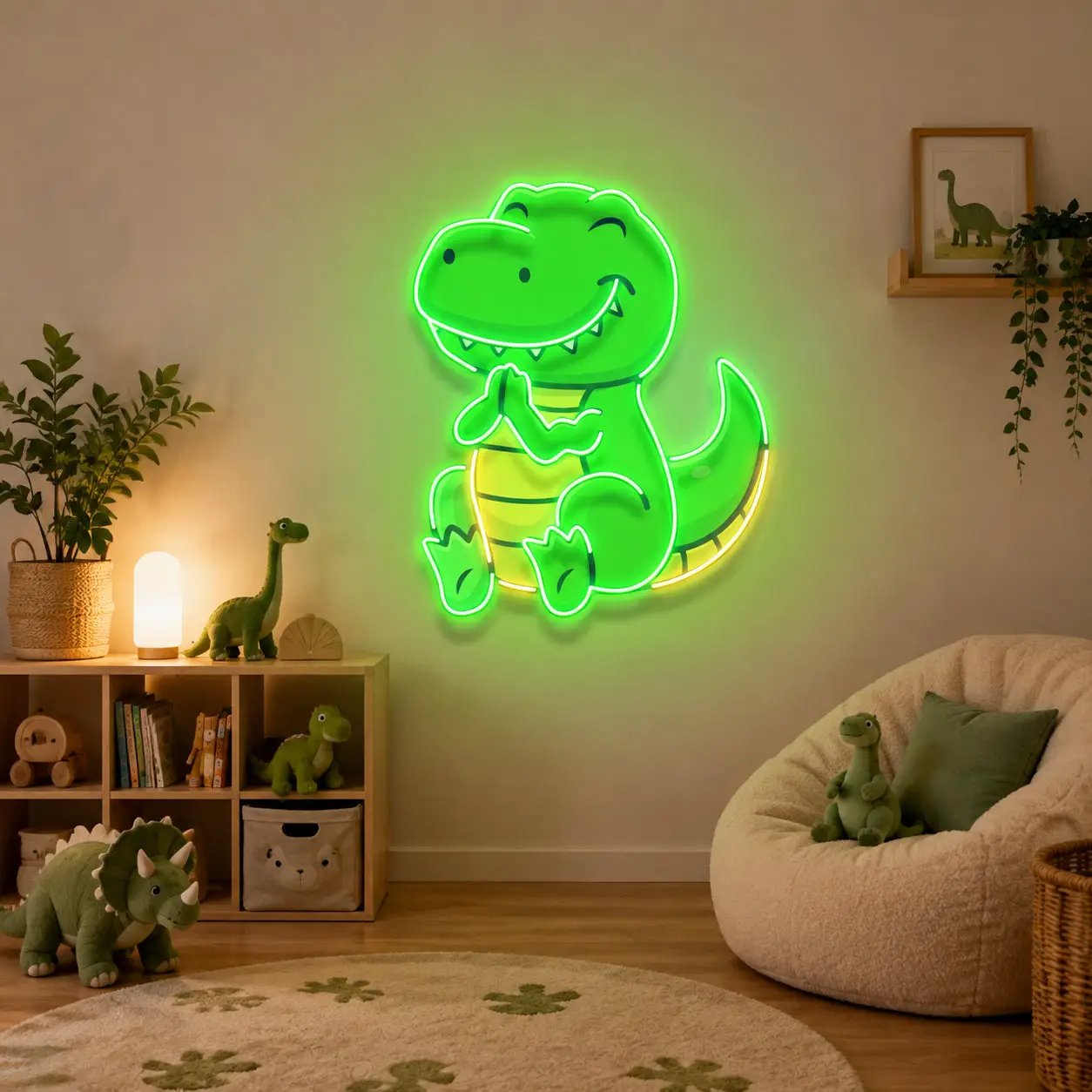 Dinosaur Clapping LED Neon Sign Light Pop Art