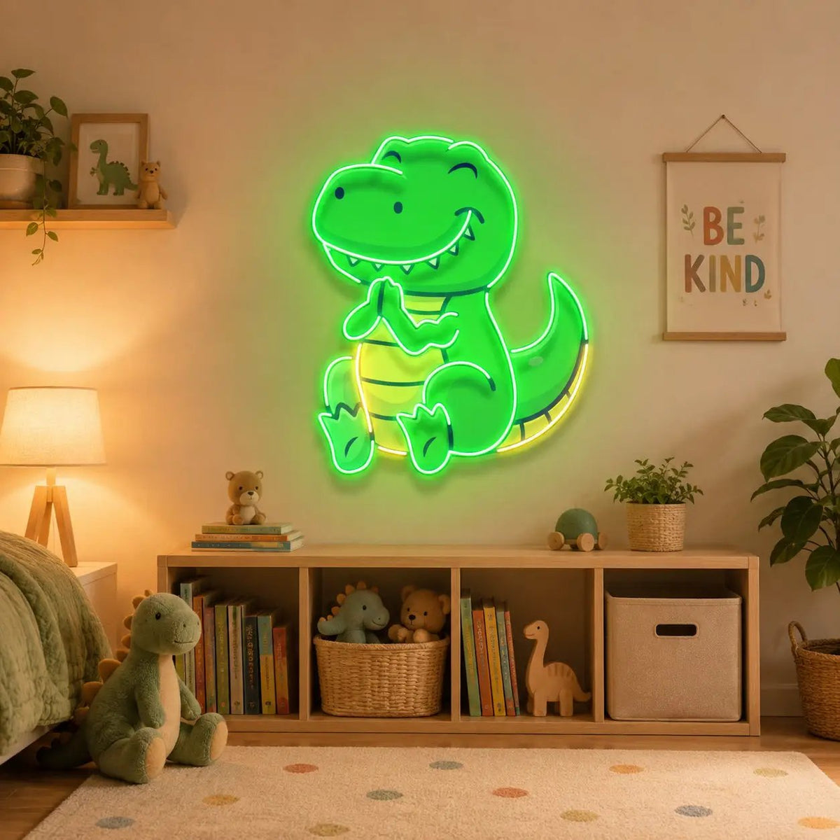 Dinosaur Clapping LED Neon Sign Light Pop Art