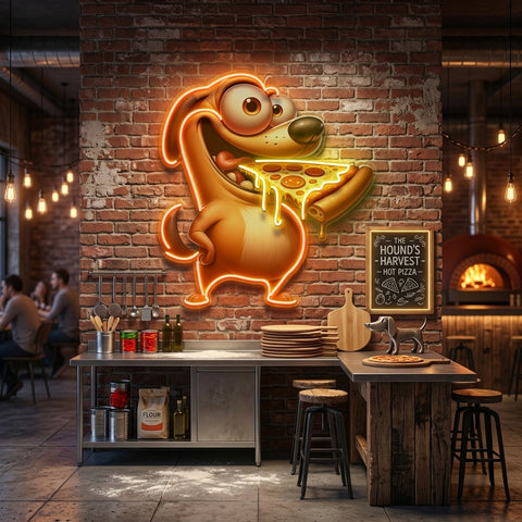 Dog Eat Pizza LED Neon Sign Light Pop Art