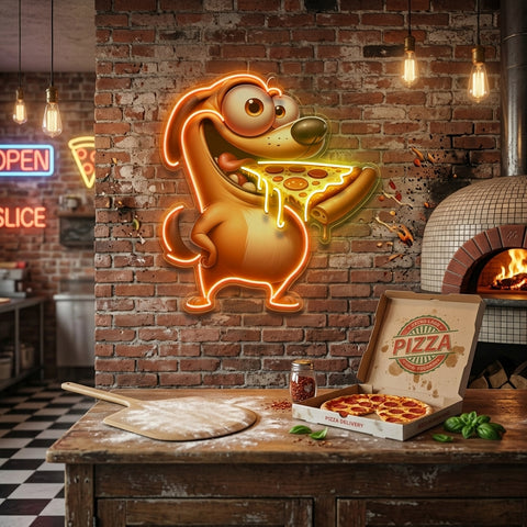 Dog Eat Pizza LED Neon Sign Light Pop Art