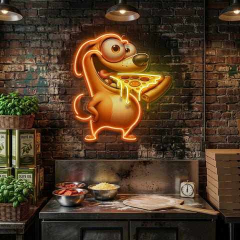 Dog Eat Pizza LED Neon Sign Light Pop Art
