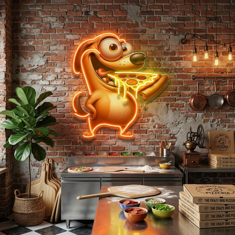 Dog Eat Pizza LED Neon Sign Light Pop Art