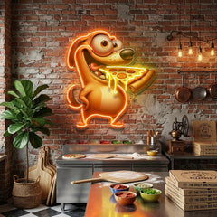 Dog Eat Pizza LED Neon Sign Light Pop Art