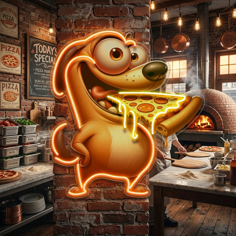 Dog Eat Pizza LED Neon Sign Light Pop Art