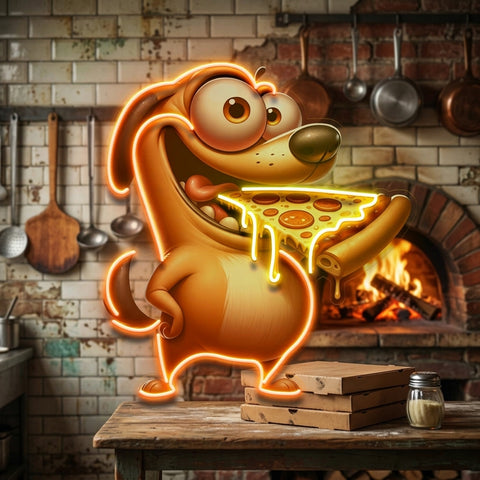 Dog Eat Pizza LED Neon Sign Light Pop Art