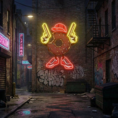 Donuts With Gun Artwork Led Neon Sign Light