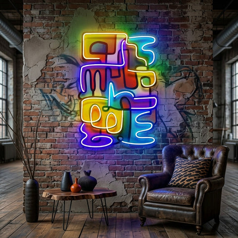 Doodle Painting Abstract Art LED Neon Sign Light Pop Art