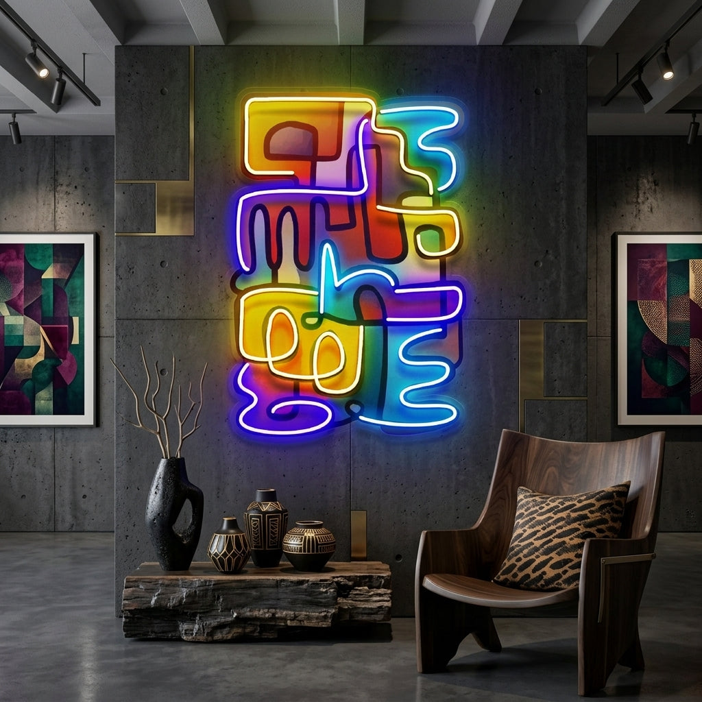 Doodle Painting Abstract Art LED Neon Sign Light Pop Art