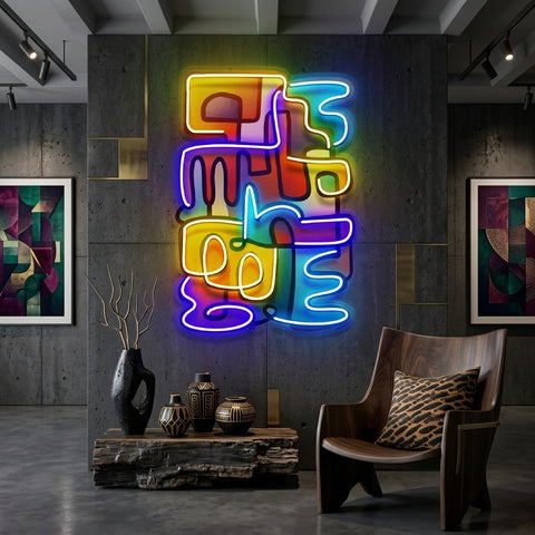 Doodle Painting Abstract Art LED Neon Sign Light Pop Art