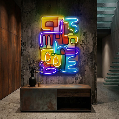 Doodle Painting Abstract Art LED Neon Sign Light Pop Art