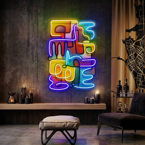 Doodle Painting Abstract Art LED Neon Sign Light Pop Art