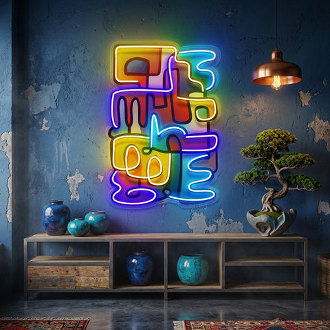 Doodle Painting Abstract Art LED Neon Sign Light Pop Art