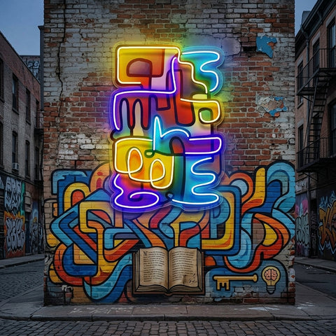Doodle Painting Abstract Art LED Neon Sign Light Pop Art