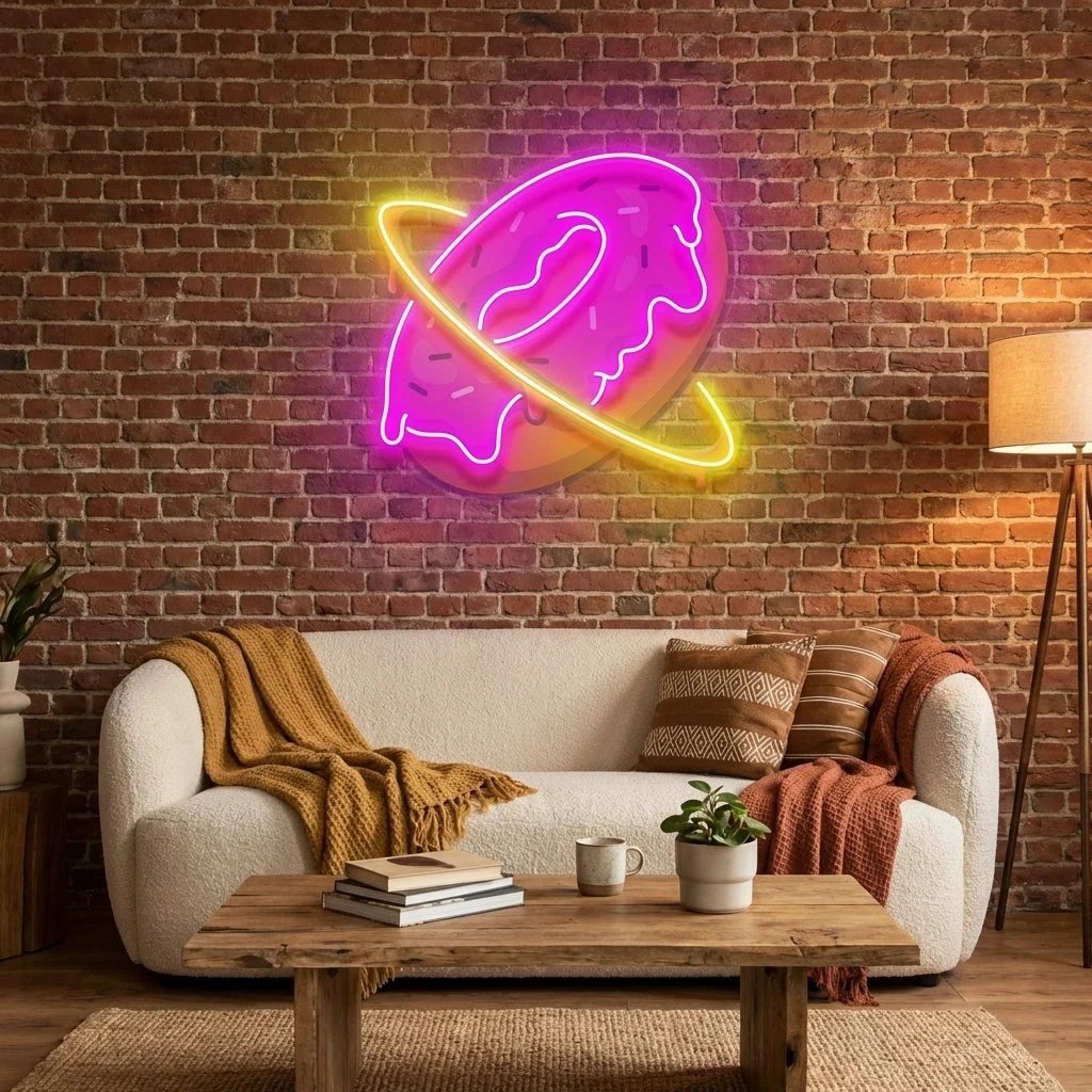 Doughnut Planet Artwork Led Neon Sign Light