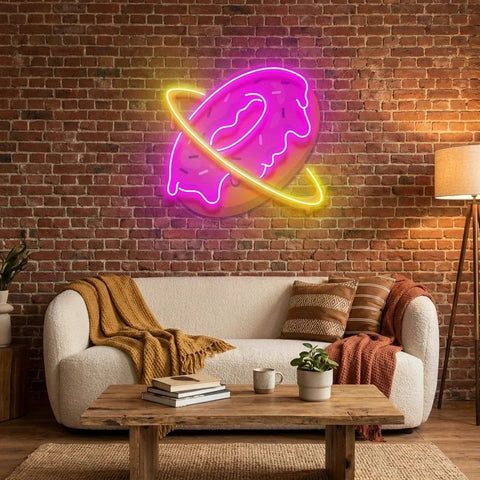 Doughnut Planet Artwork Led Neon Sign Light
