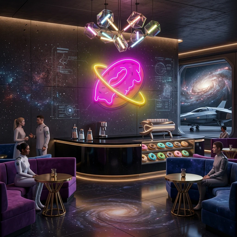 Doughnut Planet Artwork Led Neon Sign Light