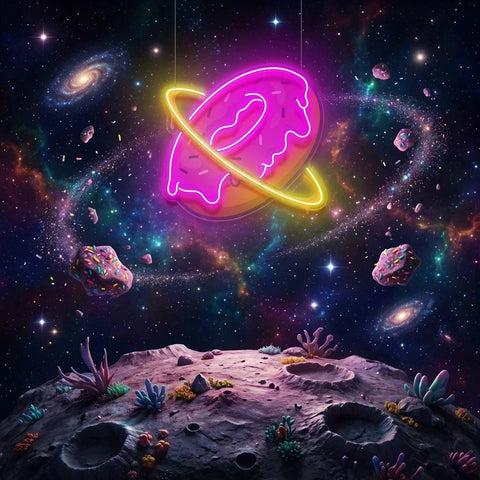 Doughnut Planet Artwork Led Neon Sign Light