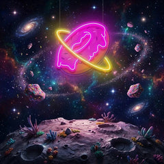 Doughnut Planet Artwork Led Neon Sign Light