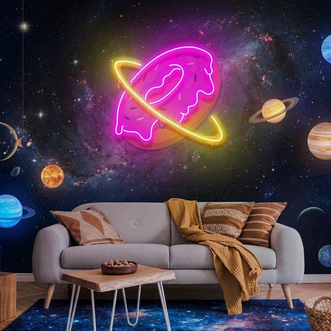 Doughnut Planet Artwork Led Neon Sign Light