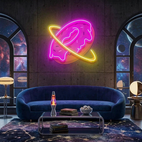 Doughnut Planet Artwork Led Neon Sign Light