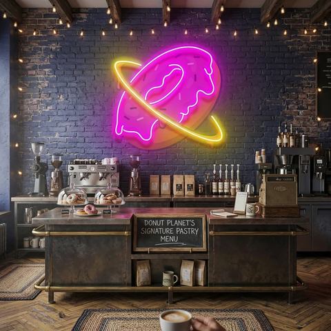 Doughnut Planet Artwork Led Neon Sign Light