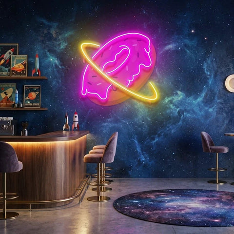 Doughnut Planet Artwork Led Neon Sign Light