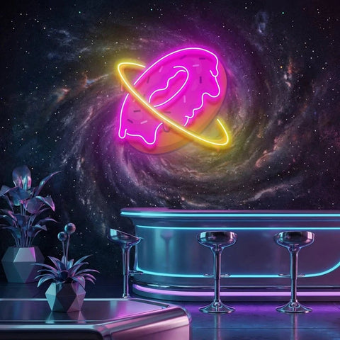 Doughnut Planet Artwork Led Neon Sign Light