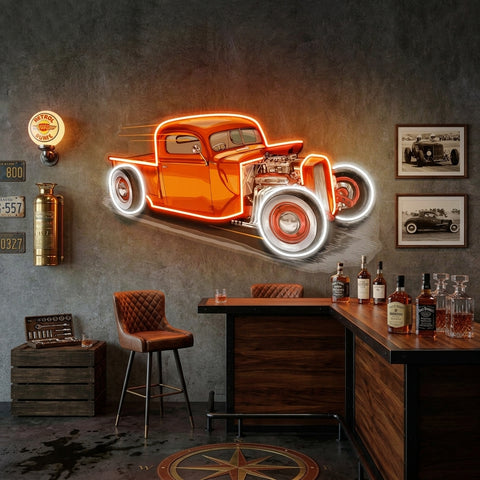 Drag Racing Car LED Neon Sign Light Pop Art