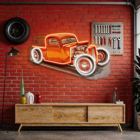 Drag Racing Car LED Neon Sign Light Pop Art