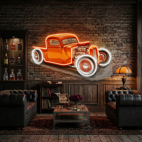 Drag Racing Car LED Neon Sign Light Pop Art