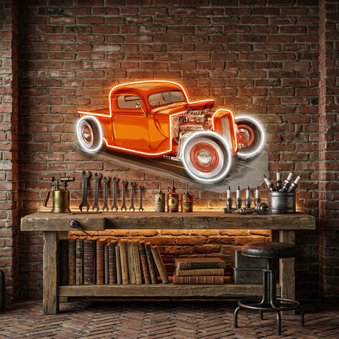 Drag Racing Car LED Neon Sign Light Pop Art