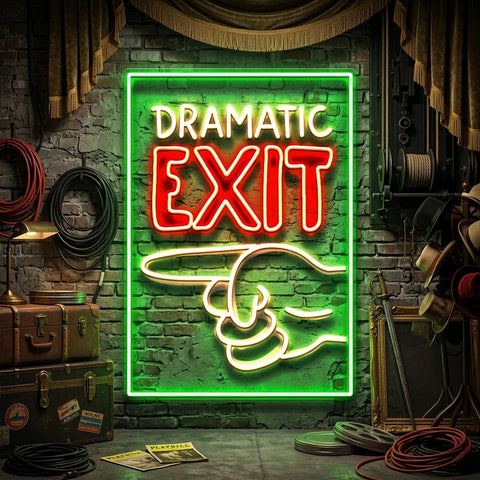 Dramatic Exit LED Neon Sign Light Pop Art