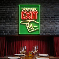 Dramatic Exit LED Neon Sign Light Pop Art