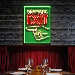 Dramatic Exit LED Neon Sign Light Pop Art