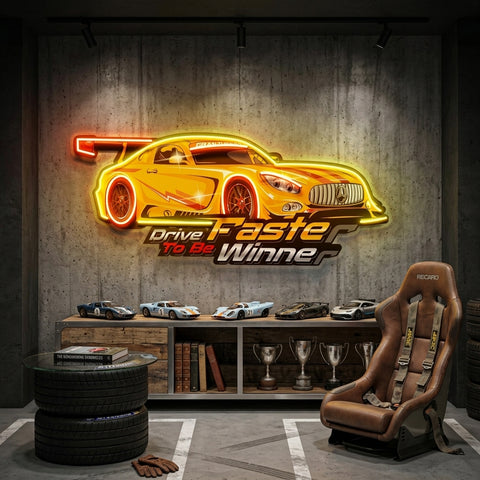 Drive Faster LED Neon Sign Light Pop Art