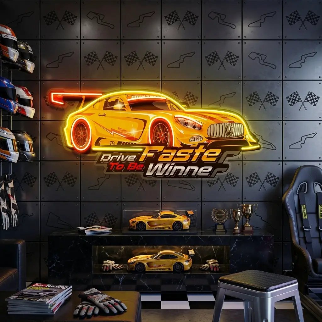 Drive Faster LED Neon Sign Light Pop Art
