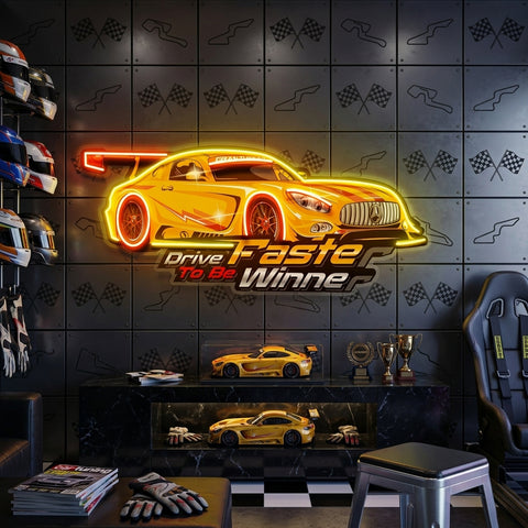 Drive Faster LED Neon Sign Light Pop Art
