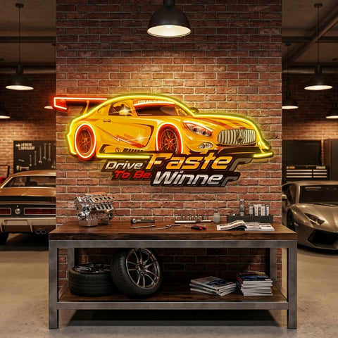 Drive Faster LED Neon Sign Light Pop Art