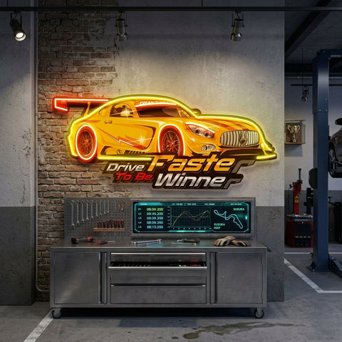 Drive Faster LED Neon Sign Light Pop Art