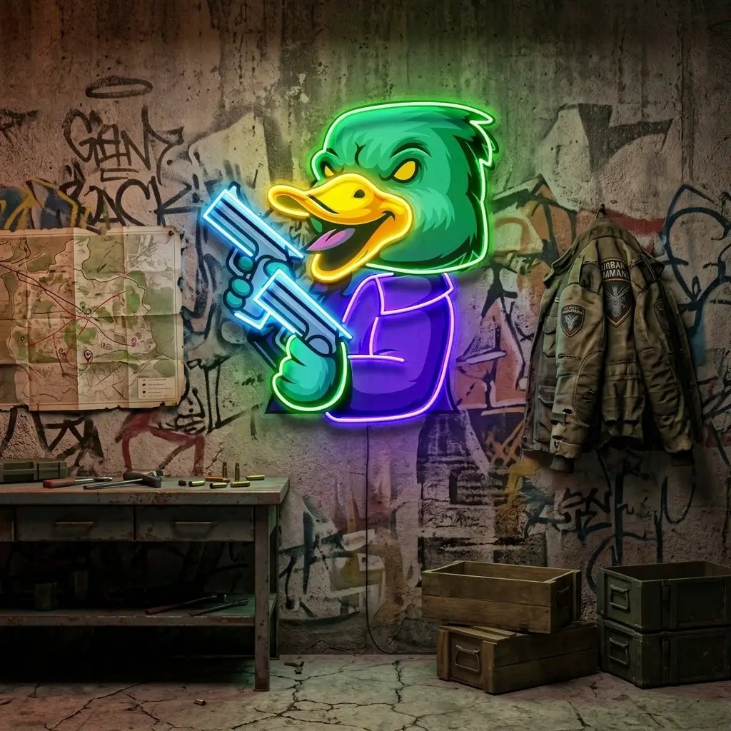 Duck Esport LED Neon Sign Light Pop Art