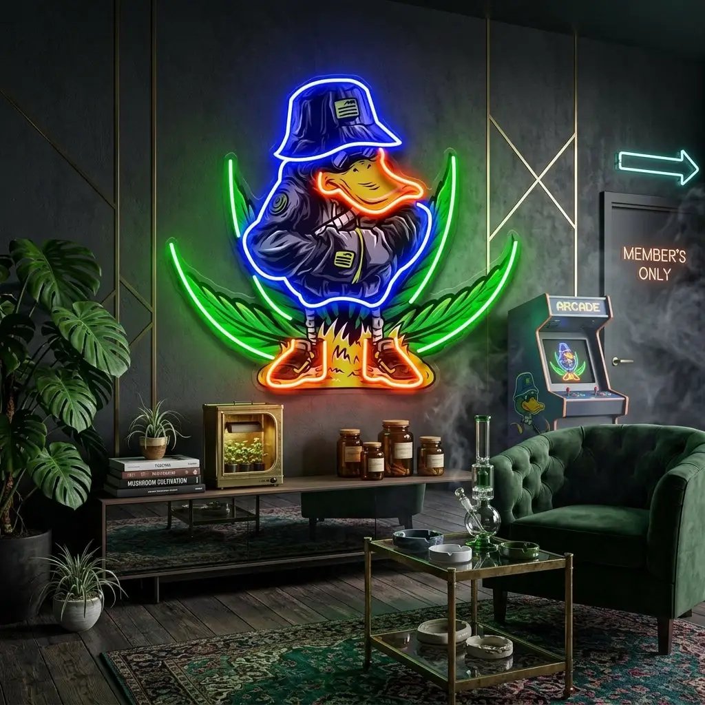 Duck In Weed LED Neon Sign Light Pop Art