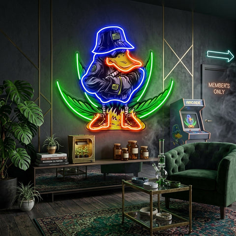 Duck In Weed LED Neon Sign Light Pop Art