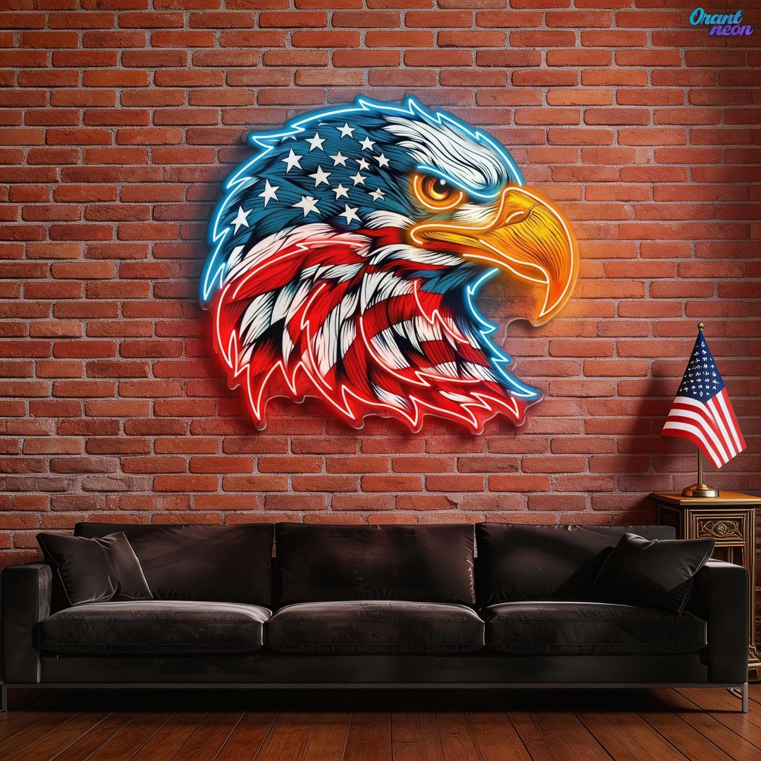 Eagle America Head Neon Sign