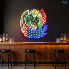 Eagle America Usa Army Soldier Artwork Neon Sign