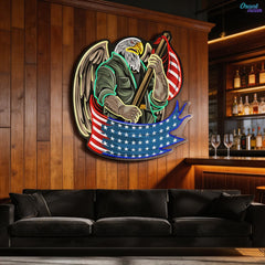Eagle America Usa Army Soldier Artwork Neon Sign