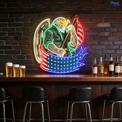 Eagle America Usa Army Soldier Artwork Neon Sign
