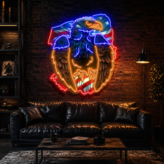 Eagle design with american flag Neon Sign Light Artwork