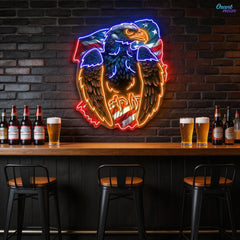 Eagle design with american flag Neon Sign Light Artwork