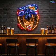 Eagle design with american flag Neon Sign Light Artwork