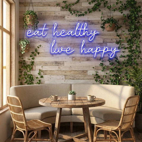 Eat Healthy, Live Happy Led Neon Sign Light
